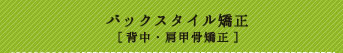 整骨院らくのバックスタイル矯正/肩甲骨・背中の矯正